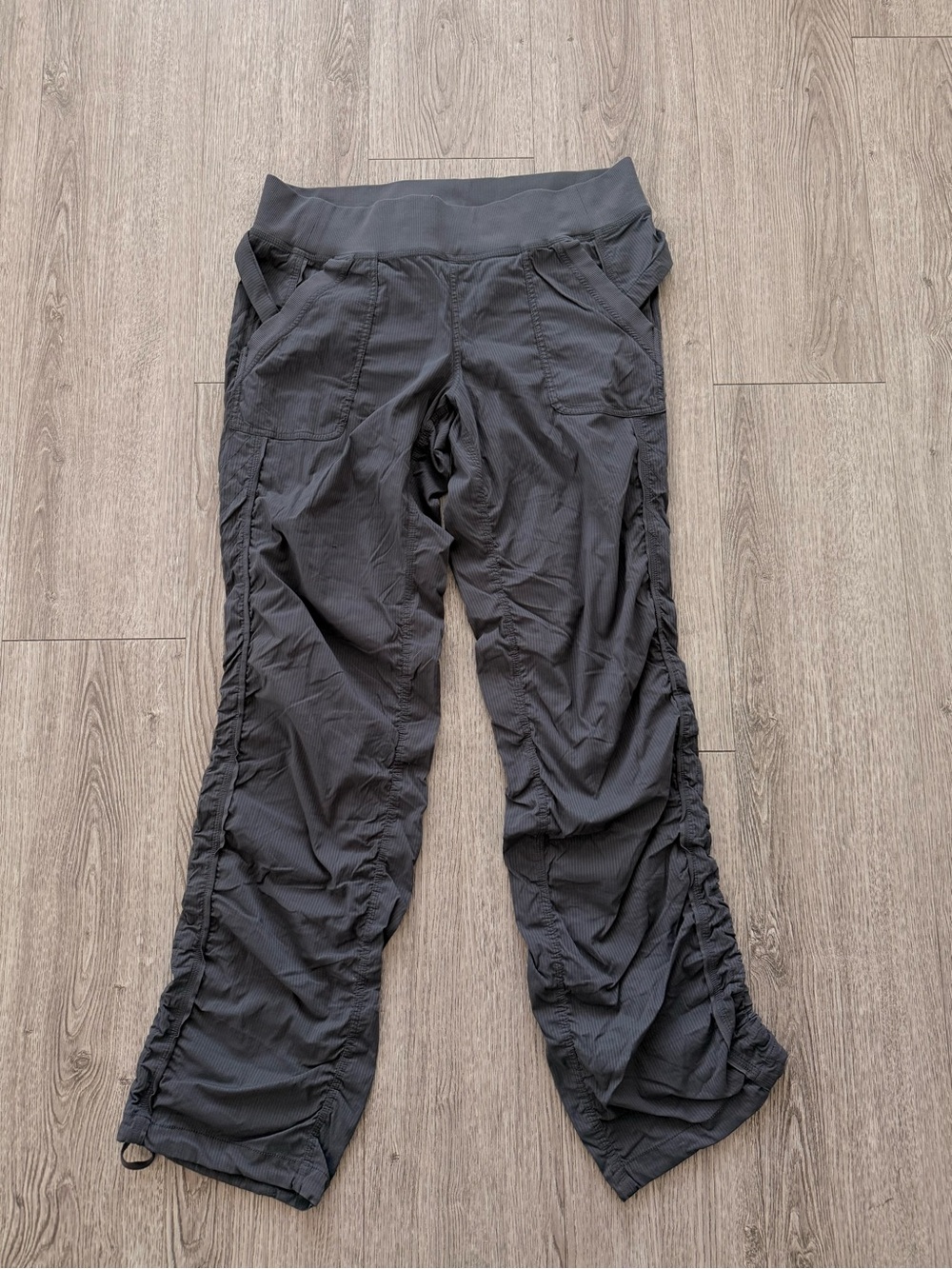 Lululemon Quick Step Pant Gray Dance Ruched Cinch Hem Size 12 - Picture 4 of 14